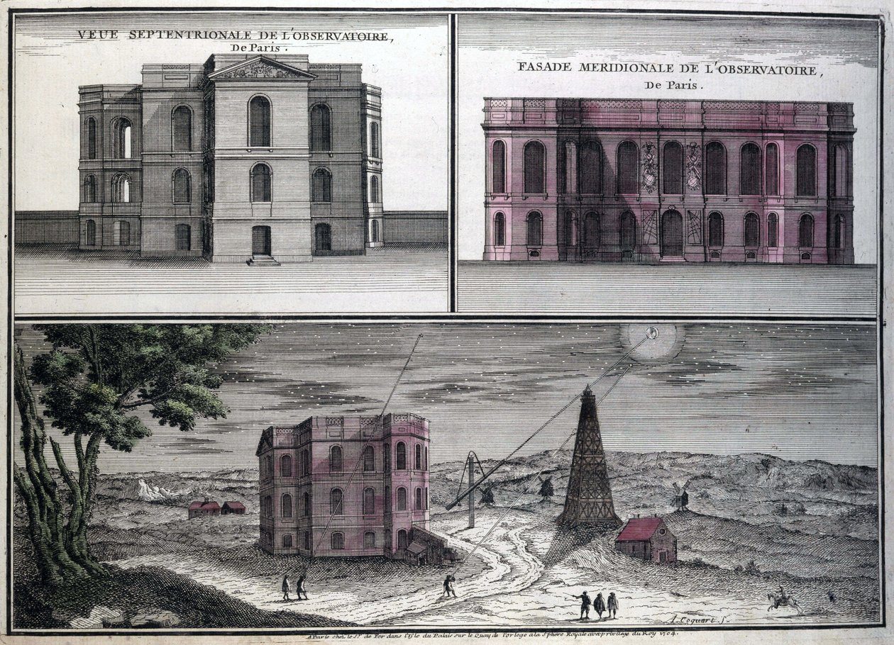 Różne widoki obserwatorium astronomicznego w Paryżu w 1700 r. autorstwa Unknown artist