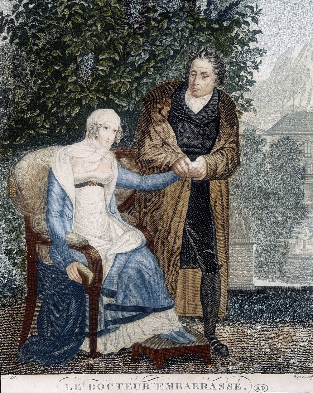Doktor Embossed (przed chorą kobietą). autorstwa Unknown artist