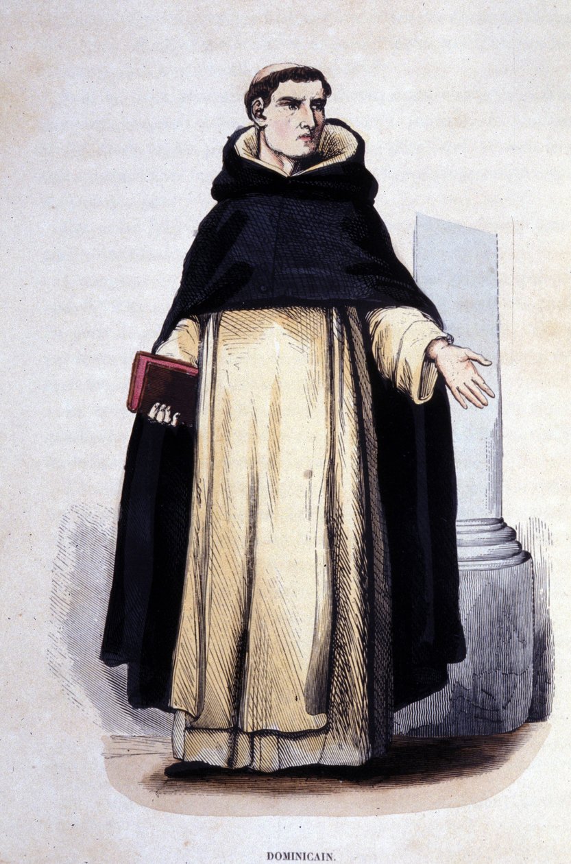 Dominikański. Rycina z albumu na zakony, Paryż autorstwa Unknown artist