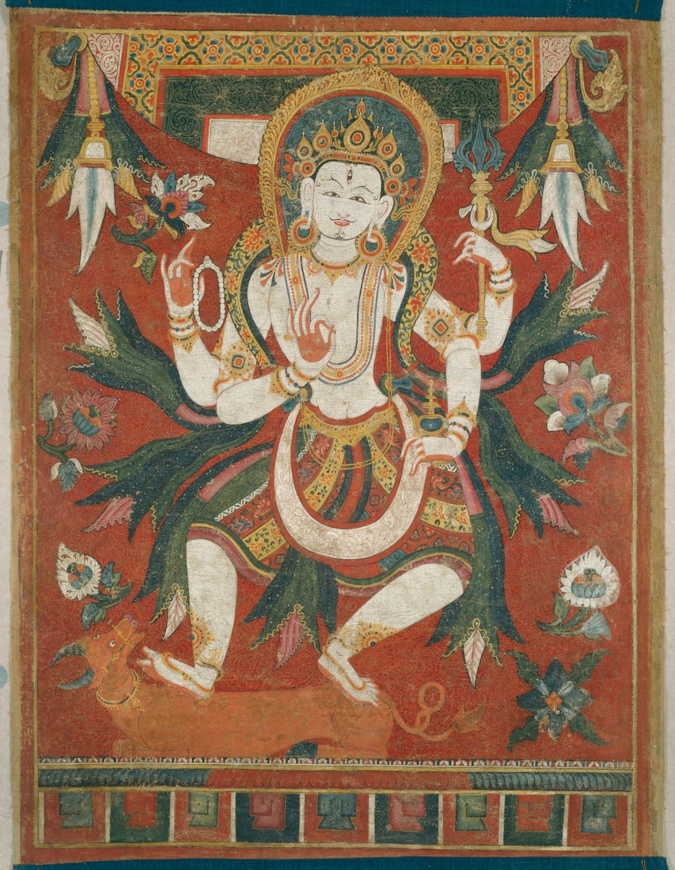 Dwustronnie malowany baner (Paubha) z bogiem Shivą autorstwa Unknown artist