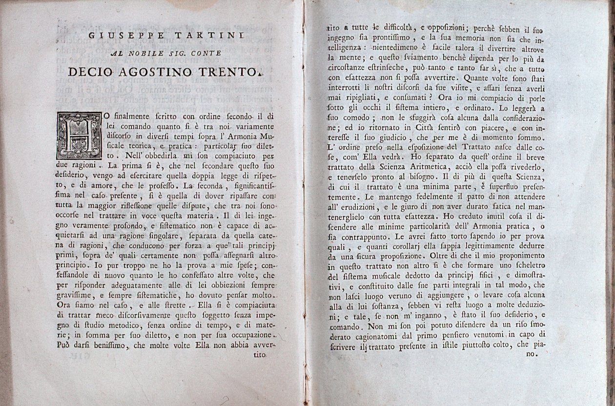 Podwójna strona z traktatu muzycznego Giuseppe Tartini autorstwa Unknown artist