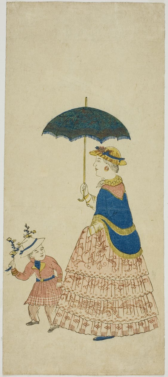 Holenderka niosąca parasol z małym chłopcem 阿蘭陀婦人と子供 (Orando fujin to kodo mo) autorstwa Unknown artist