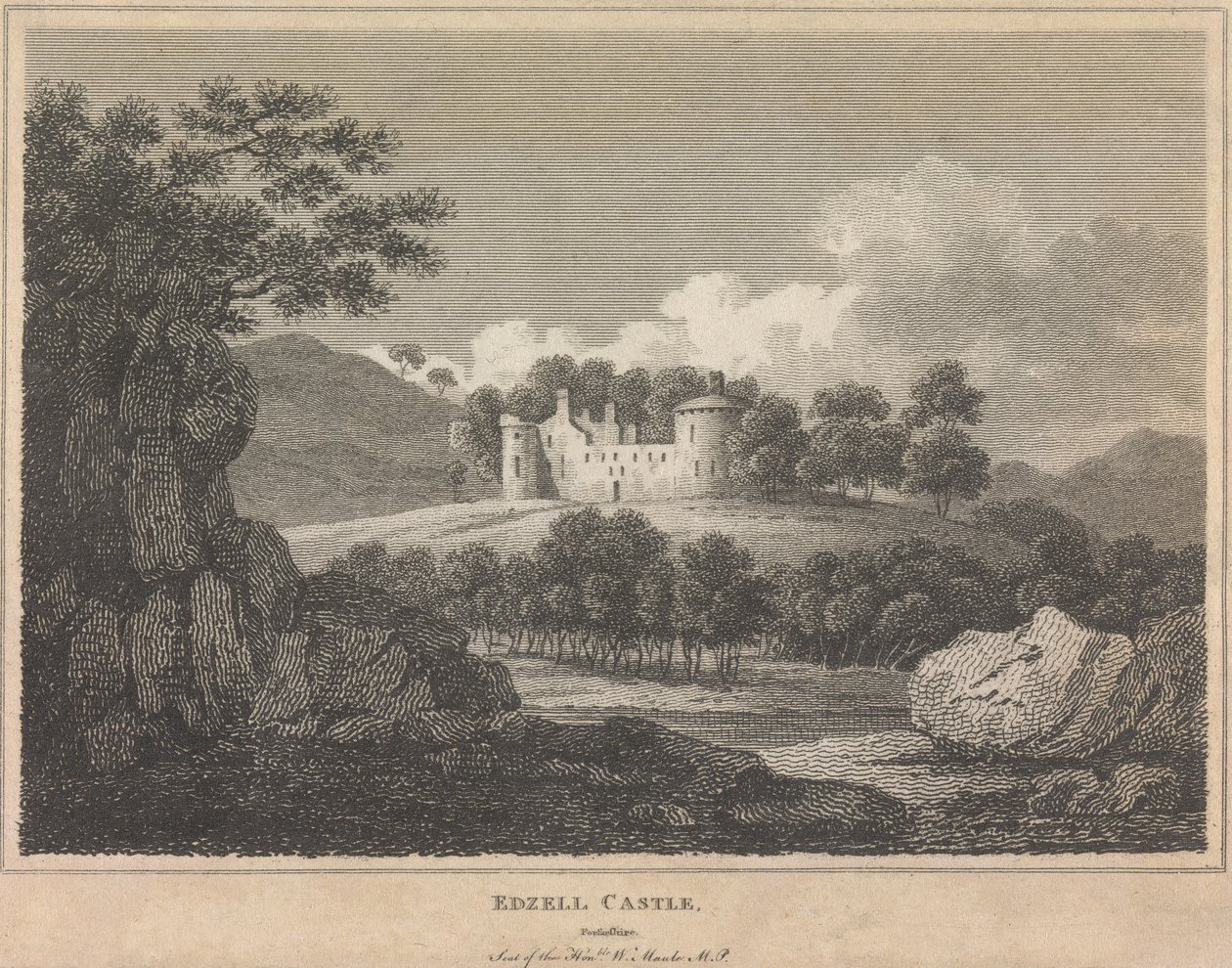 Zamek Edzell, [Forfarshire?]; strona 101 (tom pierwszy) autorstwa Unknown artist