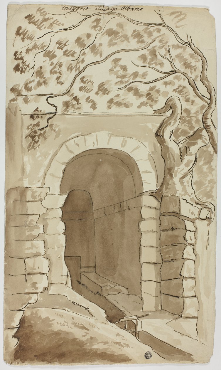 Ścieki z jeziora Albano autorstwa Unknown artist