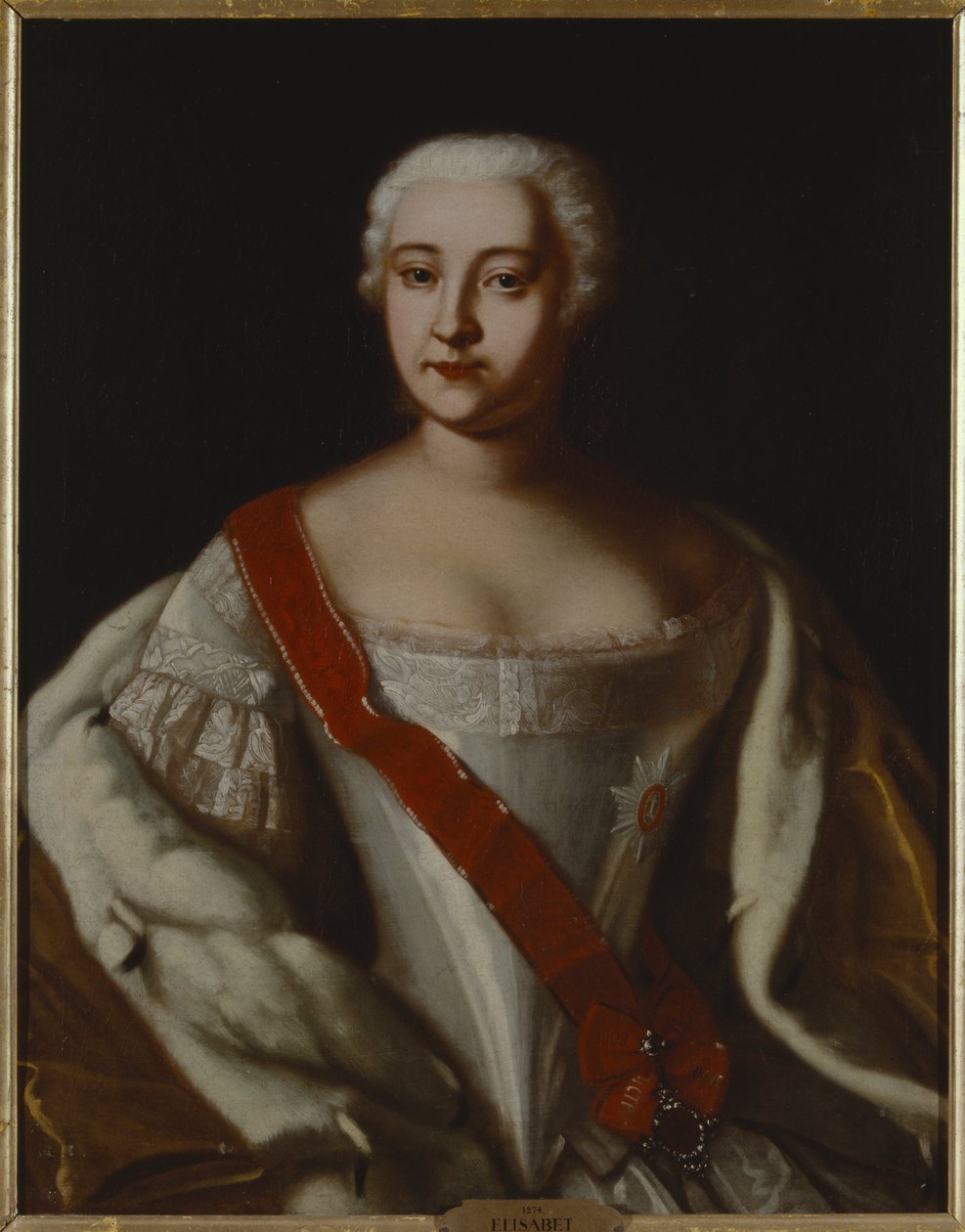 Elisabeth I, imperatrice de russie - Portret cesarzowej Elżbiety Rosji (1709-1762), Anonim. Olej na płótnie. Wymiar : 87x68 cm. Muzeum Narodowe w Sztokholmie autorstwa Unknown artist