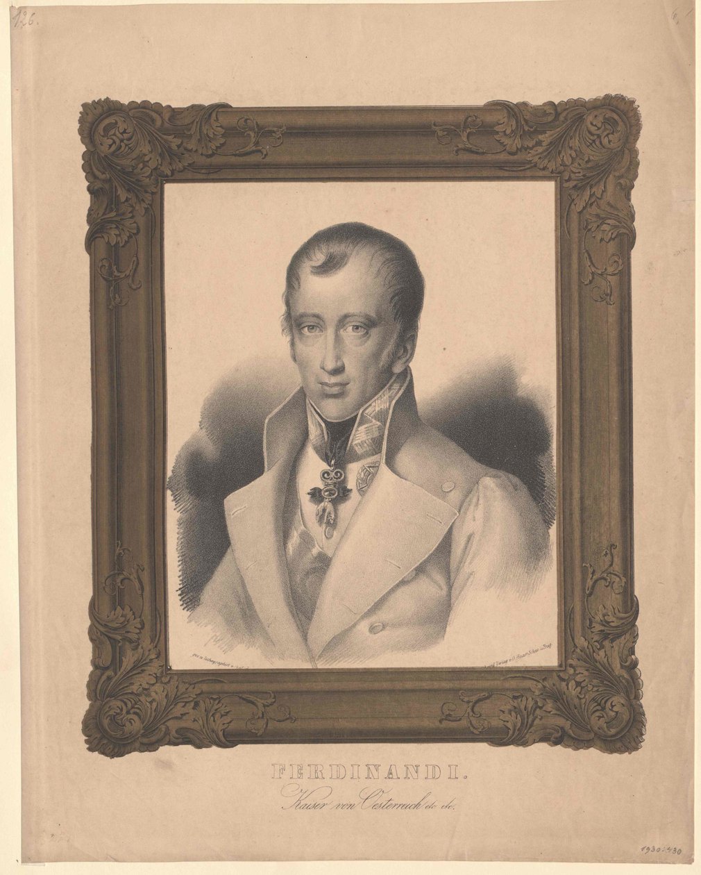 Cesarz Austrii Ferdynand I (druk) autorstwa Unknown artist