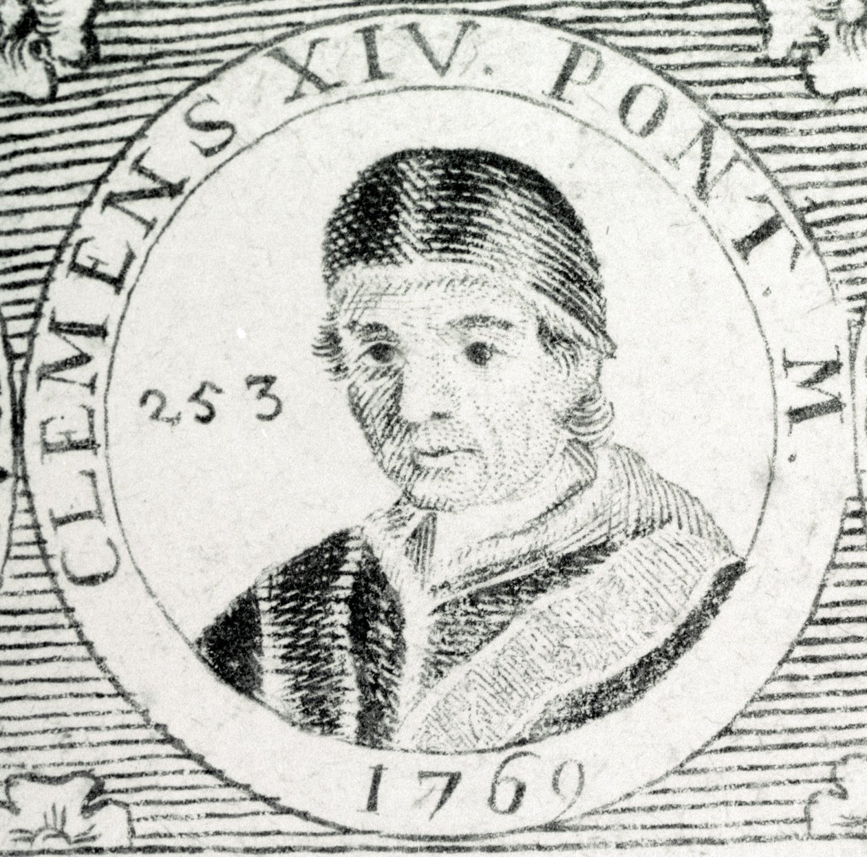 Grawerowanie papieża Klemensa XIV (1705 - 1774). autorstwa Unknown artist