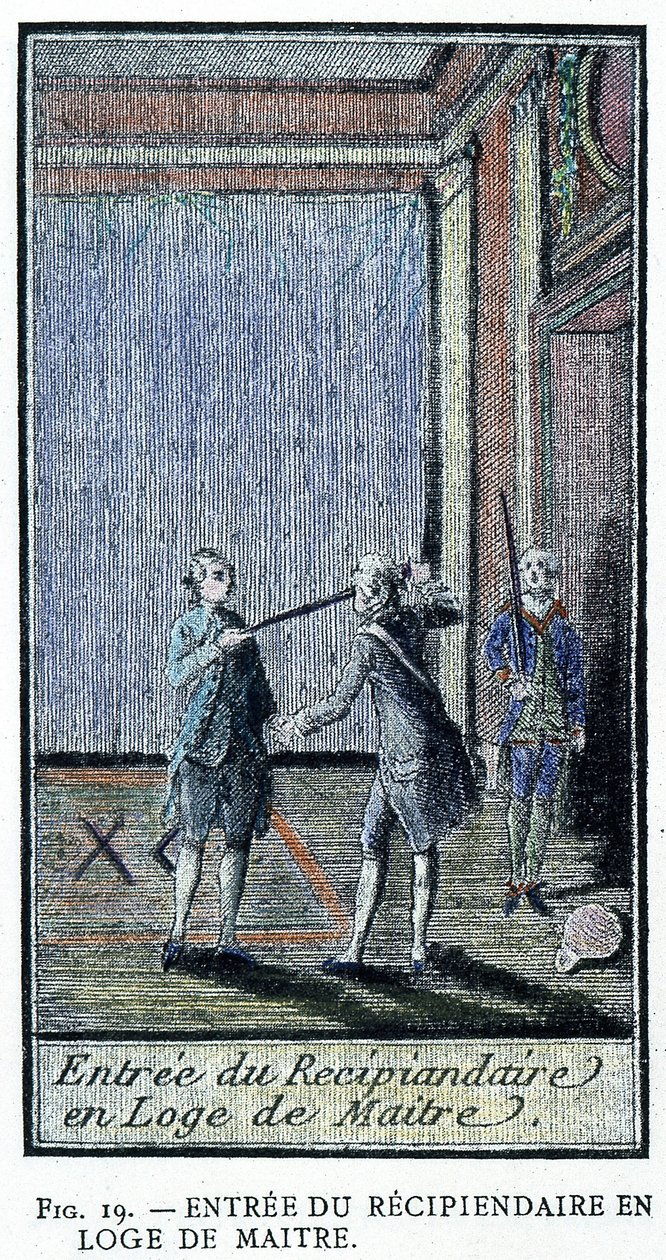 Wejście Odbiorcy do Loży Mistrza - z ryciny z „Masonerii Adonhiramitów” przez rycerza wszystkich zakonów masońskich autorstwa Unknown artist
