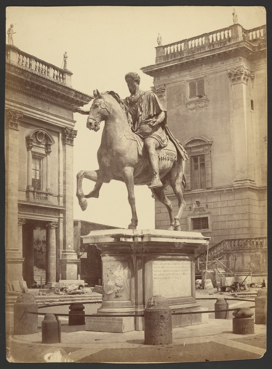 [Posąg konny cesarza Marka Aureliusza, Piazza Del Campidoglio, Rzym]. autorstwa Unknown artist
