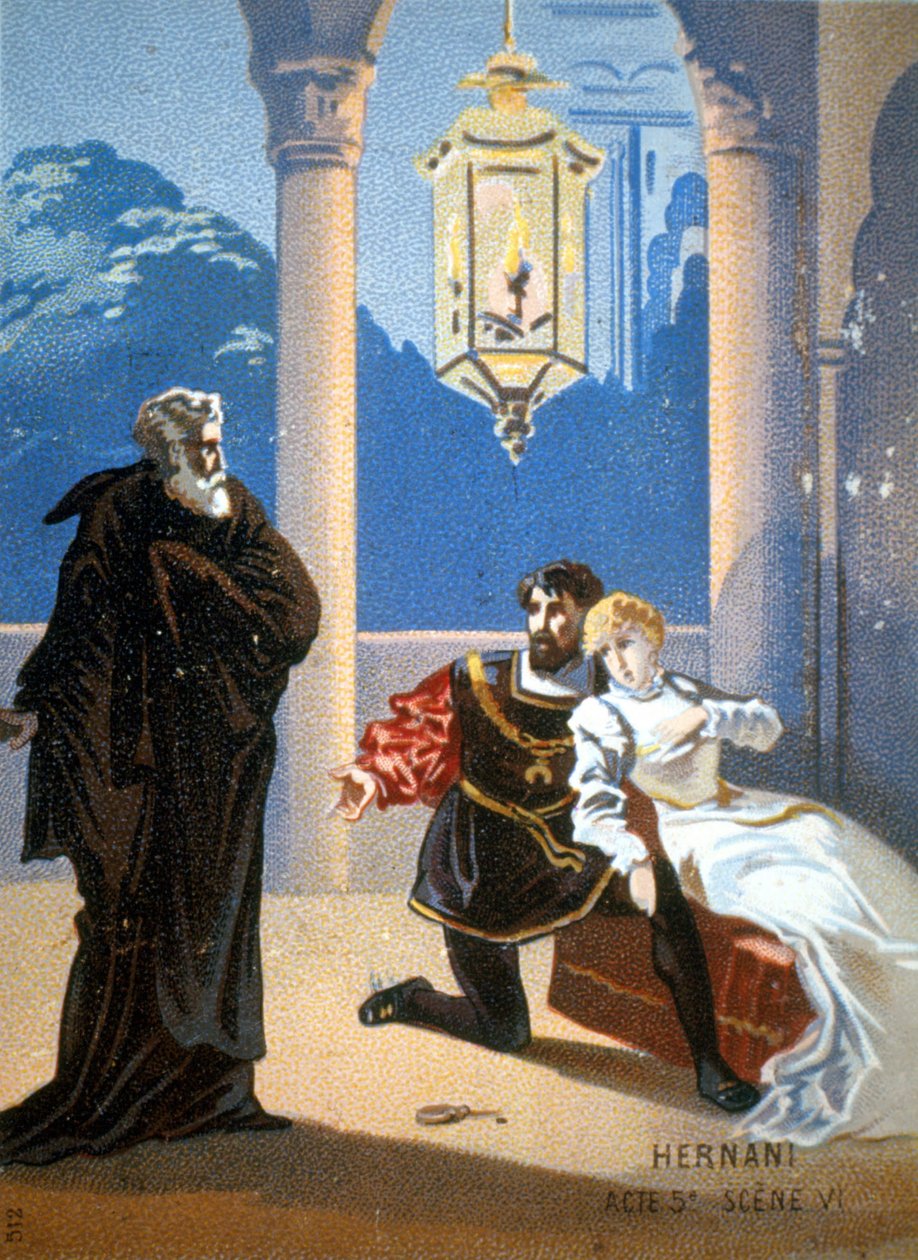 Ernani de Giuseppe Verdi, akt V, scena 6. autorstwa Unknown artist