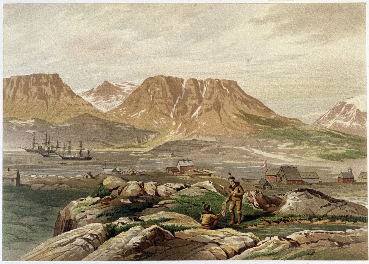 Eskimosi i osadnictwo - w „Wybrzeży morza polarnego, narracja wyprawy arktycznej” dr Edward Moos, Marcus Nard & Co, Londyn autorstwa Unknown artist