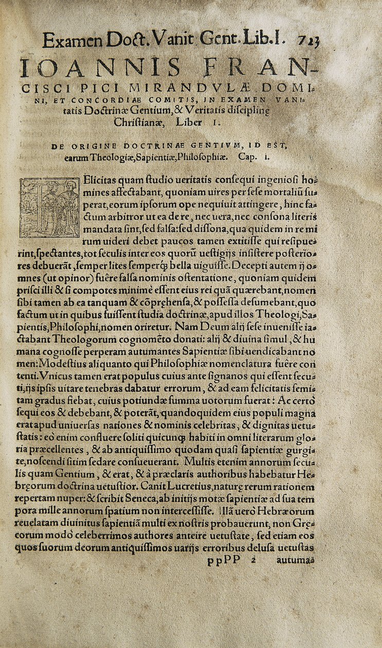 Examination vanitatis doctrinae gentium et veritatis christianae disciplinae autorstwa Pico della Mirandola (druk) autorstwa Unknown artist