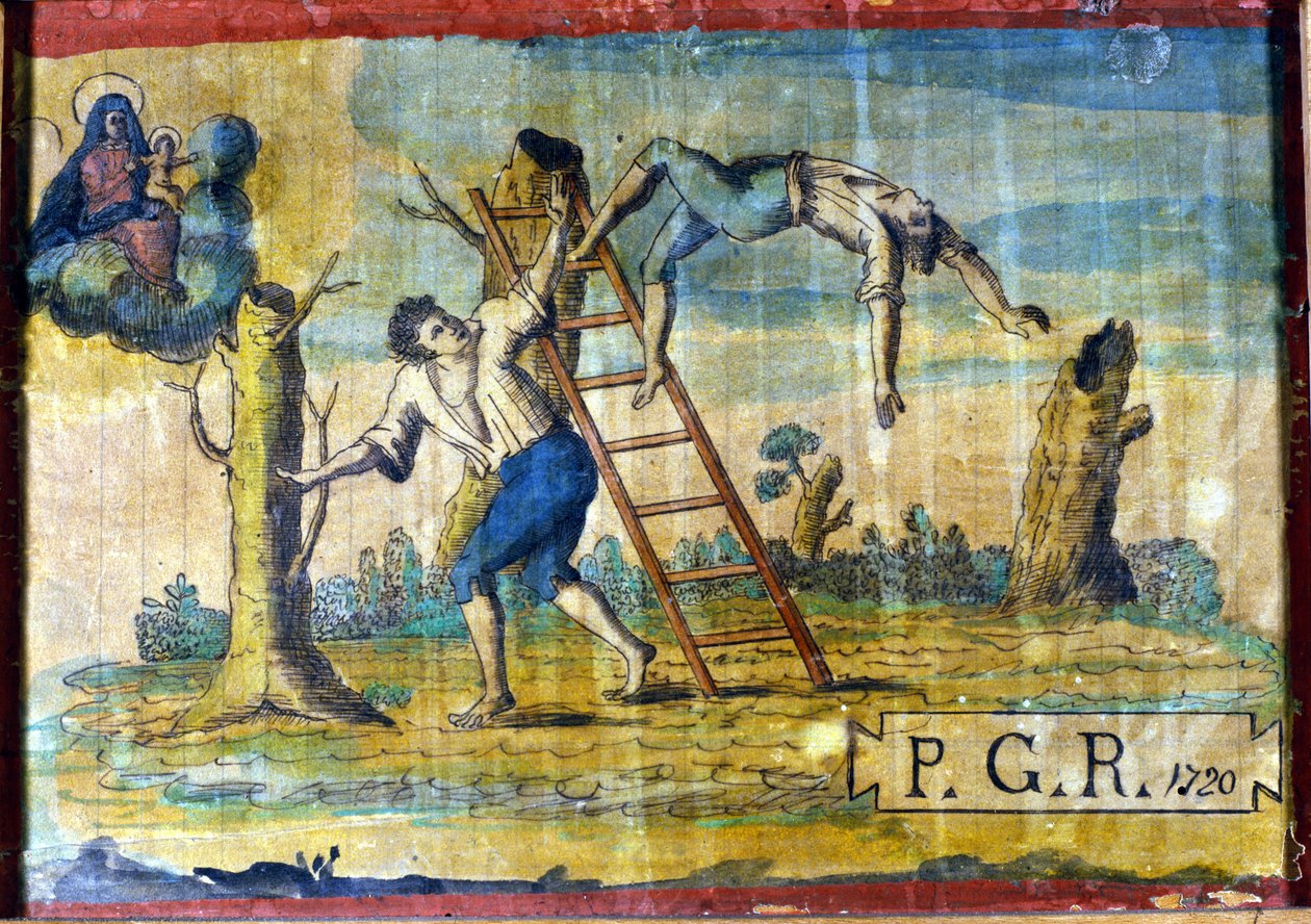 Upadek drzewa. autorstwa Unknown artist