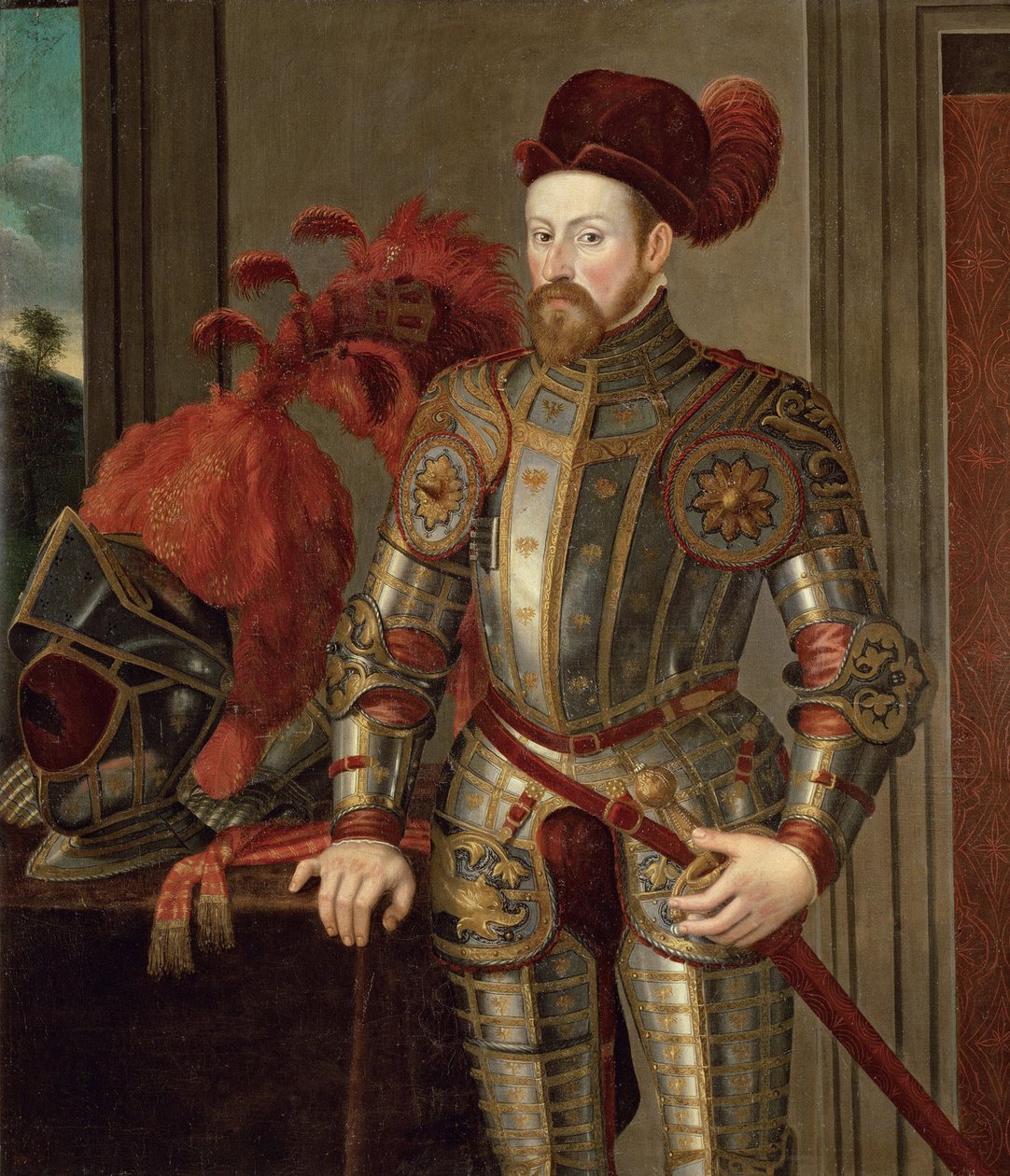 Ferdynand II Tyrolski (Habsburgów), Arcyksiążę Austrii - Portret Ferdynanda II (1529-1595), Arcyksiążę Austrii, Anonim . Olej na płótnie, ok. 1557. Muzeum Historii Sztuki, Wiedeń autorstwa Unknown artist