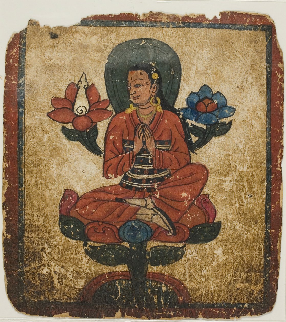 Postać siedząca na lotosie, z zestawu kart inicjacyjnych (Tsakali) autorstwa Unknown artist