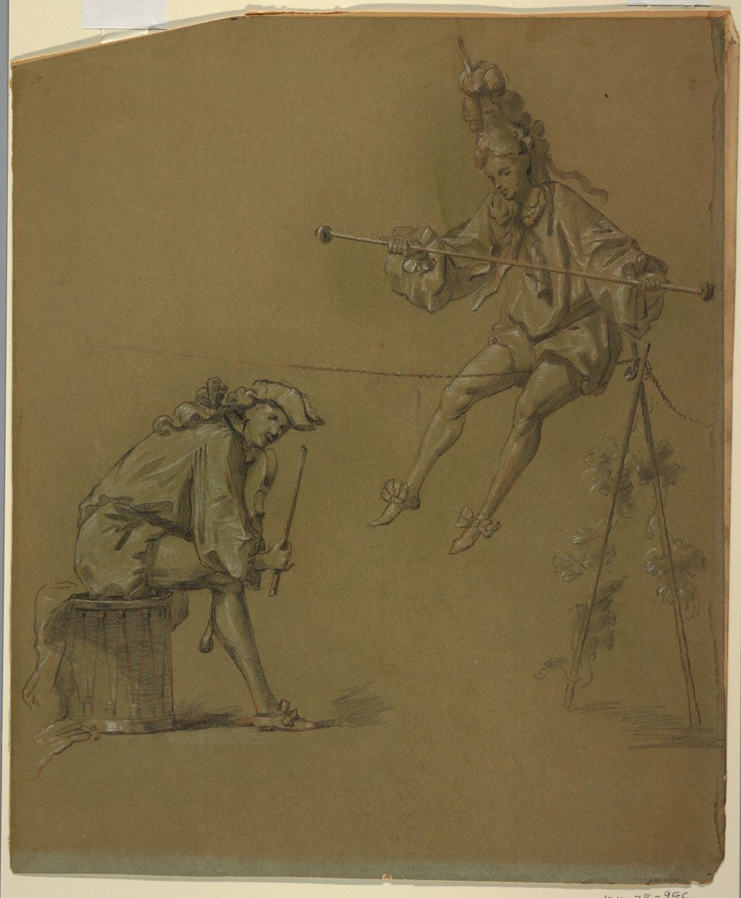 Studia figur dla projektu okładki na klawikord autorstwa Unknown artist
