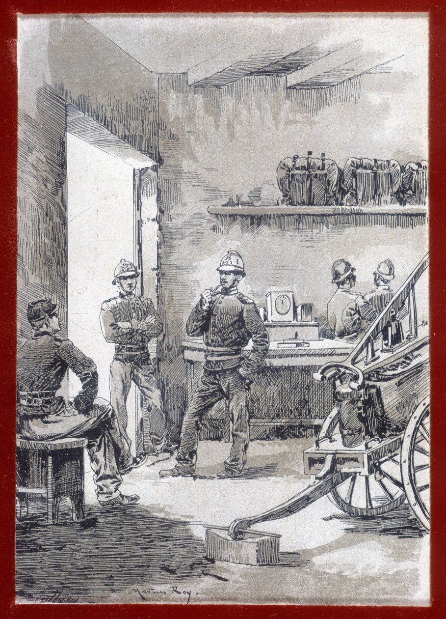 Strażacy w koszarach: poczta miejska - b.d autorstwa Unknown artist