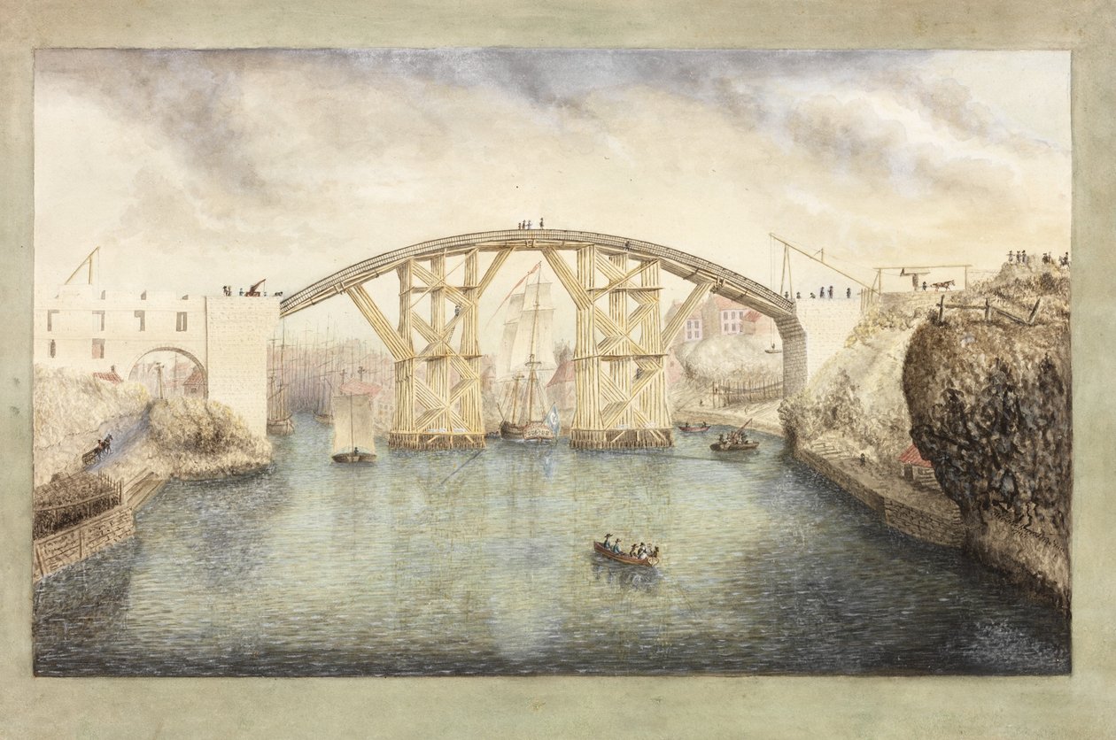 Pierwszy most Sunderland w budowie autorstwa Unknown artist