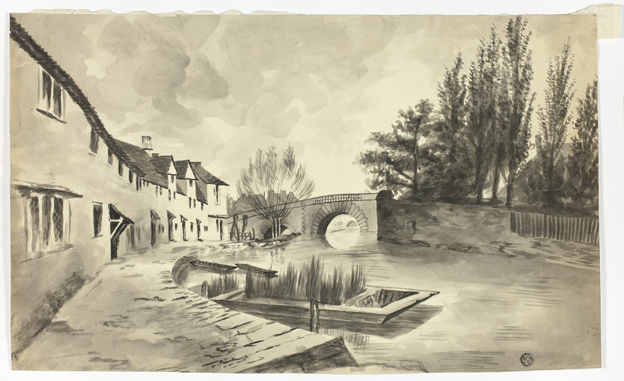 Fisher Row i most nad rzeką na New Road autorstwa Unknown artist