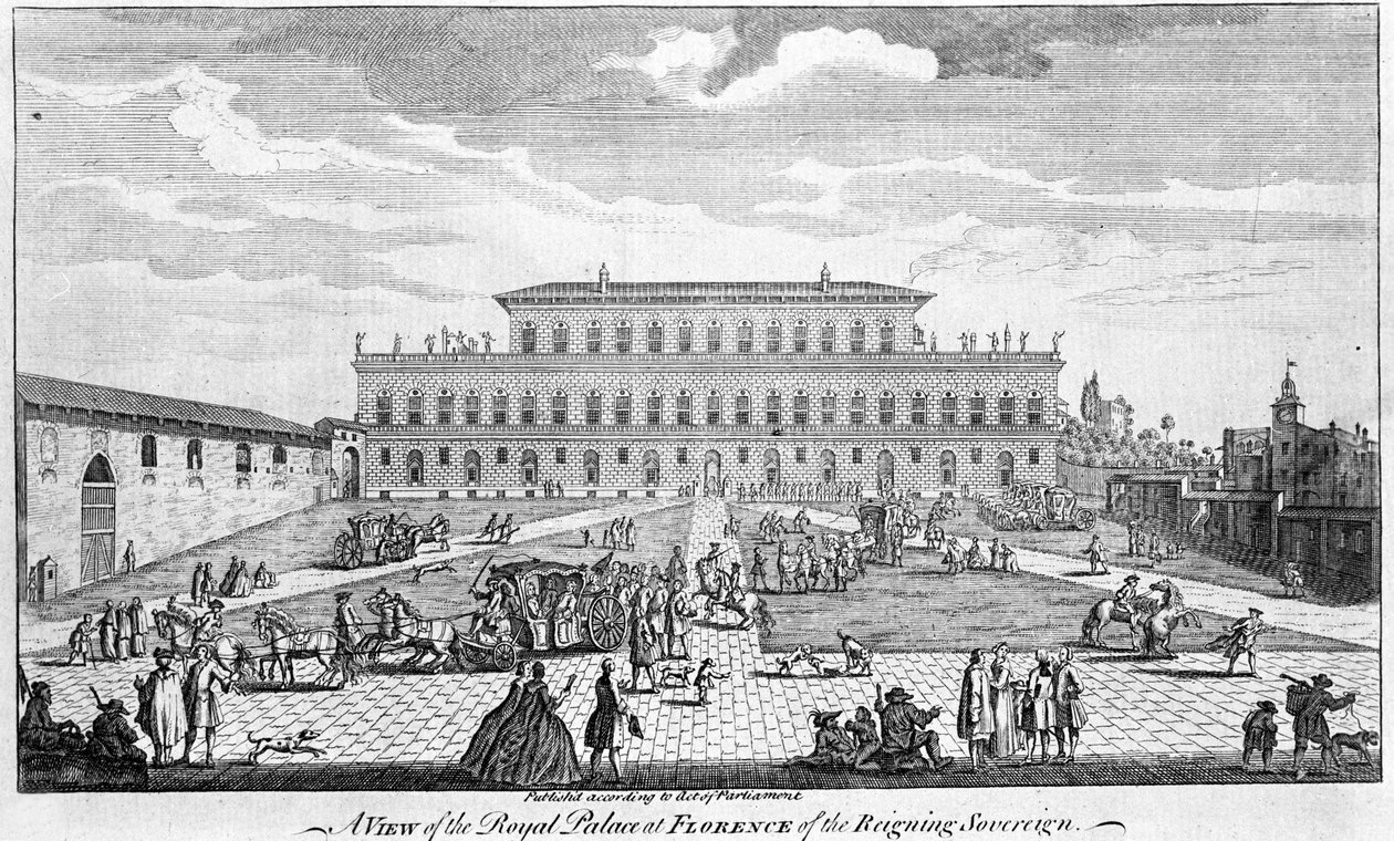Florencja: Widok na Pałac Pitti w połowie XVIII wieku autorstwa Unknown artist