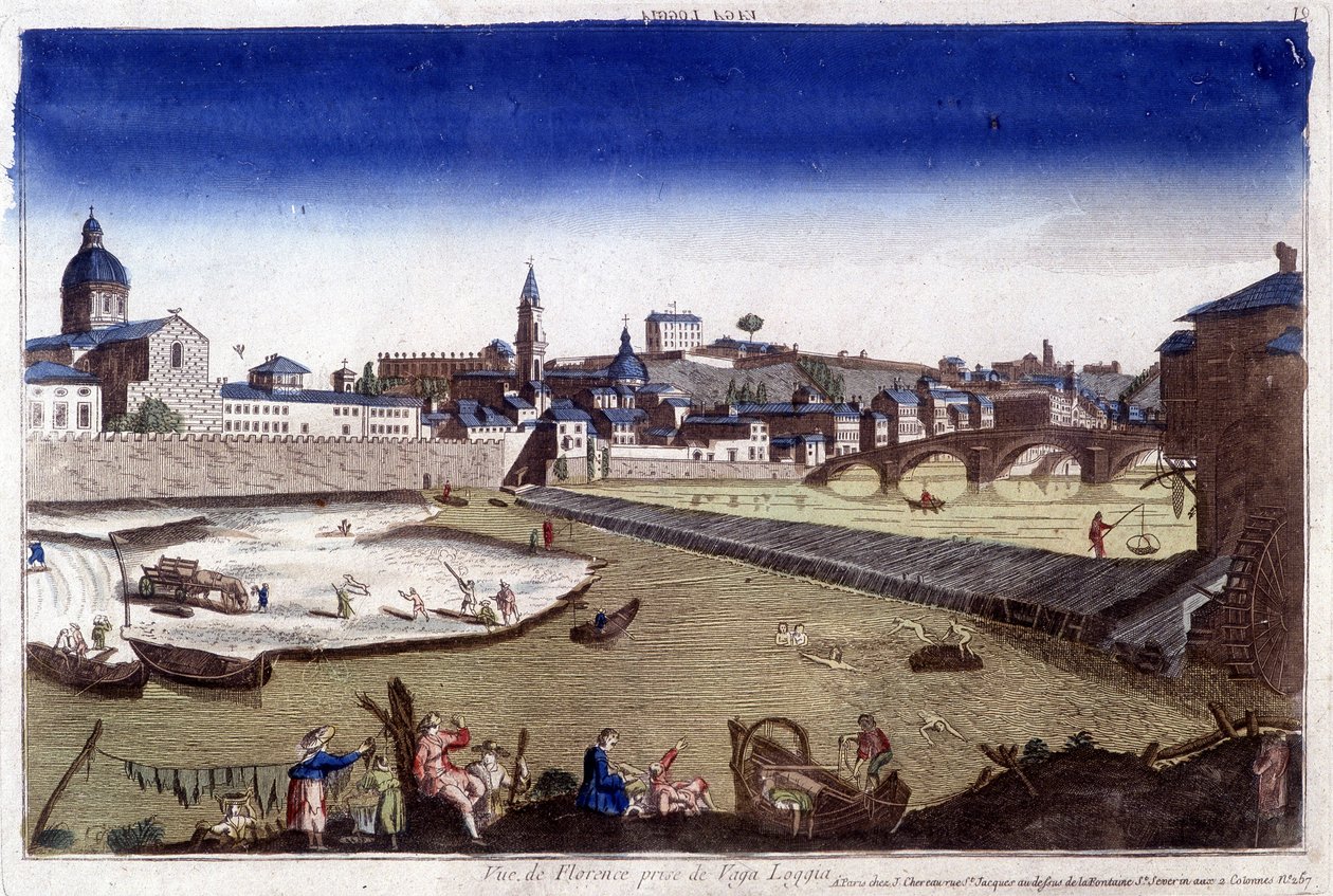 Florencja i rzeka Arno w XVIII wieku. autorstwa Unknown artist