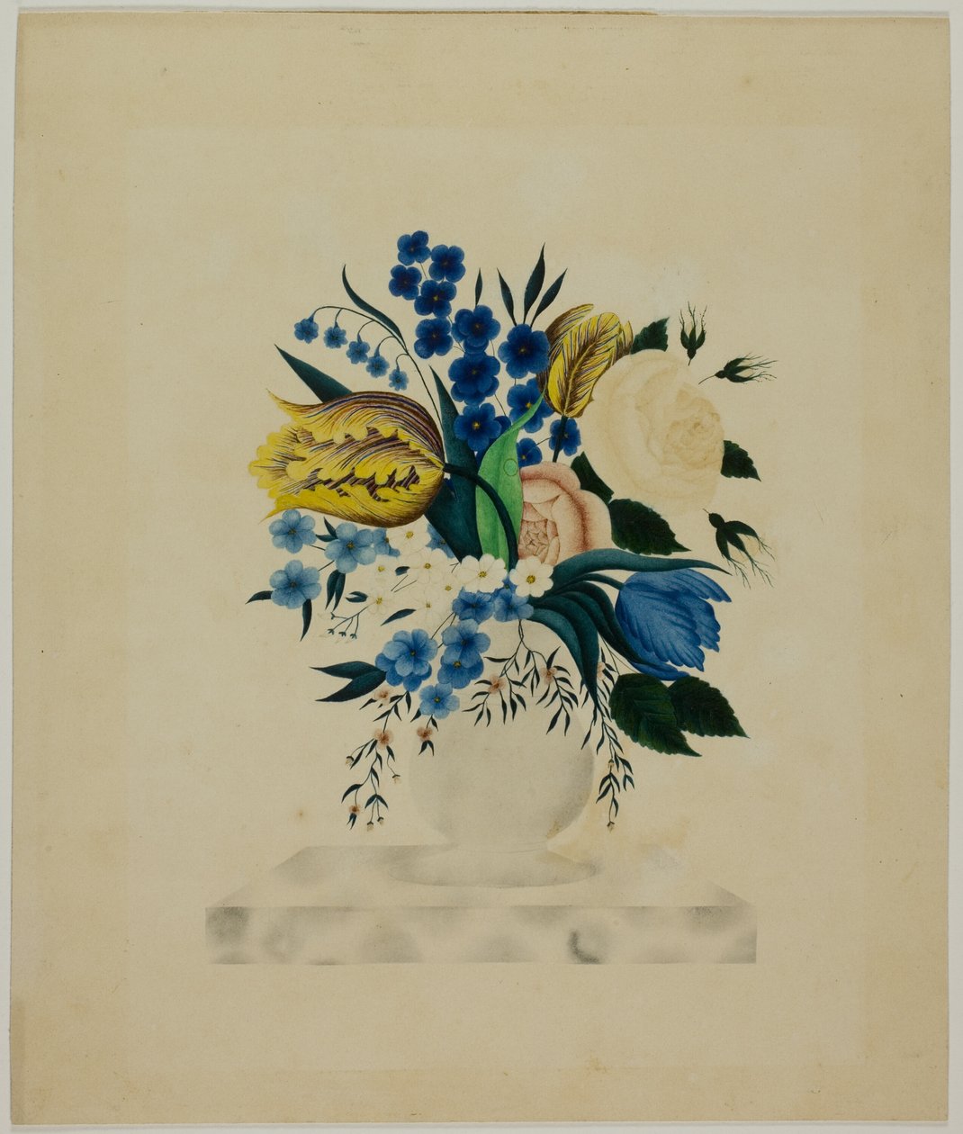 Kwiaty w marmurowym wazonie autorstwa Unknown artist