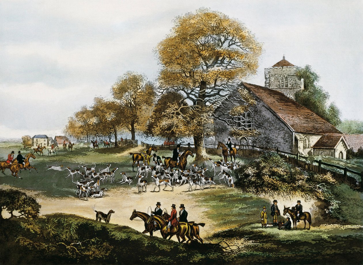 Polowanie na lisy w Surrey w Wielkiej Brytanii autorstwa Unknown artist