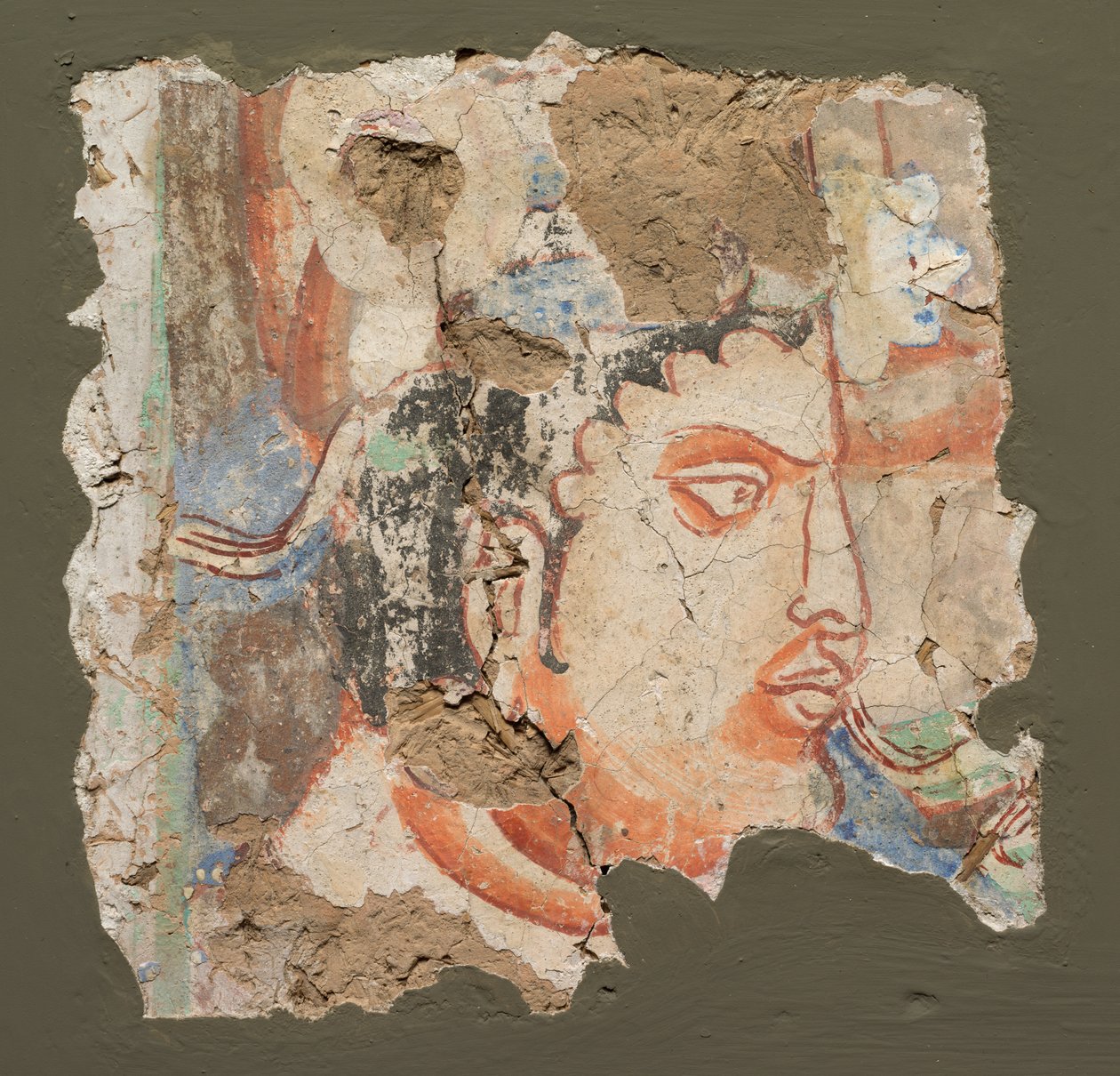 Fragment z głową Bodhisattwy autorstwa Unknown artist