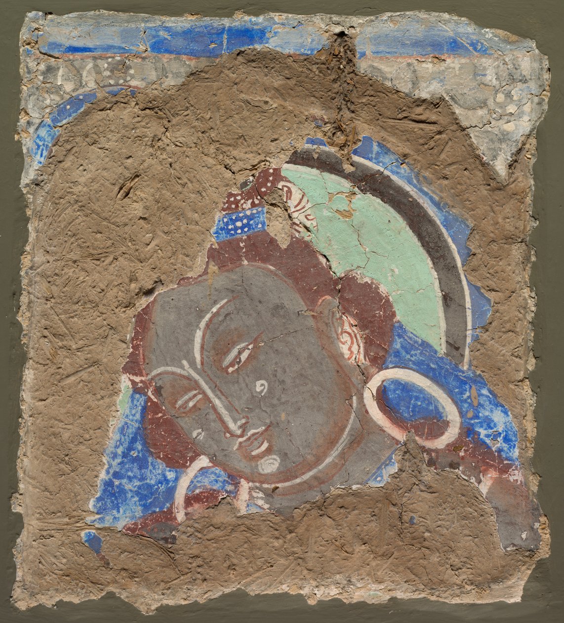 Fragment z głową Bodhisattwy autorstwa Unknown artist