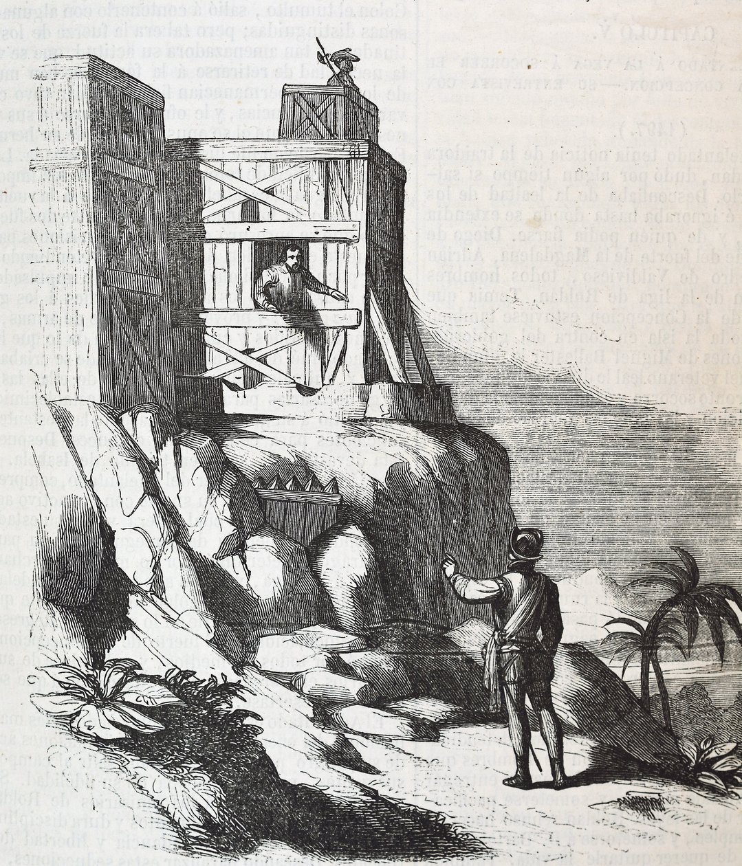 Francisco Roldan rozmawia z Adelantado Bartholomew Columbus na wyspie Hispaniola, w Fort Concepcion w 1497 roku autorstwa Unknown artist
