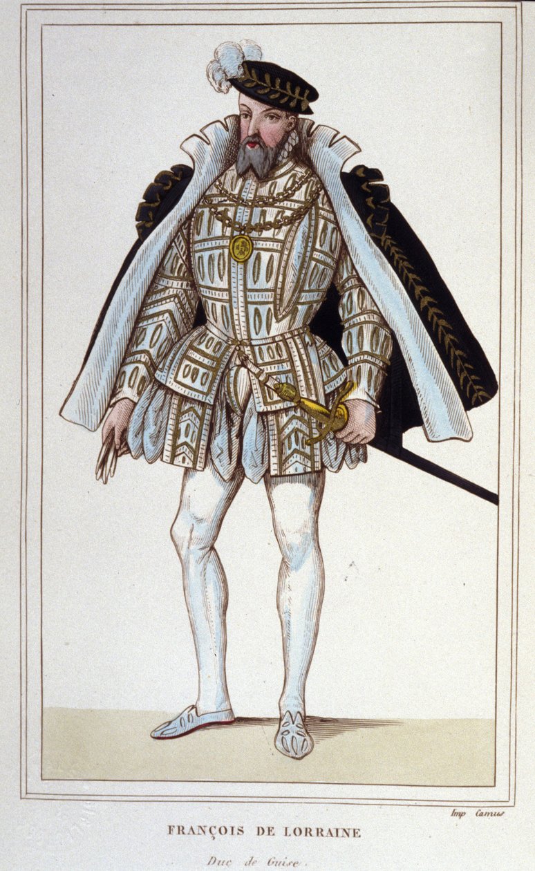 François de Lorraine (1519-1563). Książę Aumale, a następnie 2. książę Guise. Francuski generał porucznik. Grawerowanie z 1830 roku. autorstwa Unknown artist
