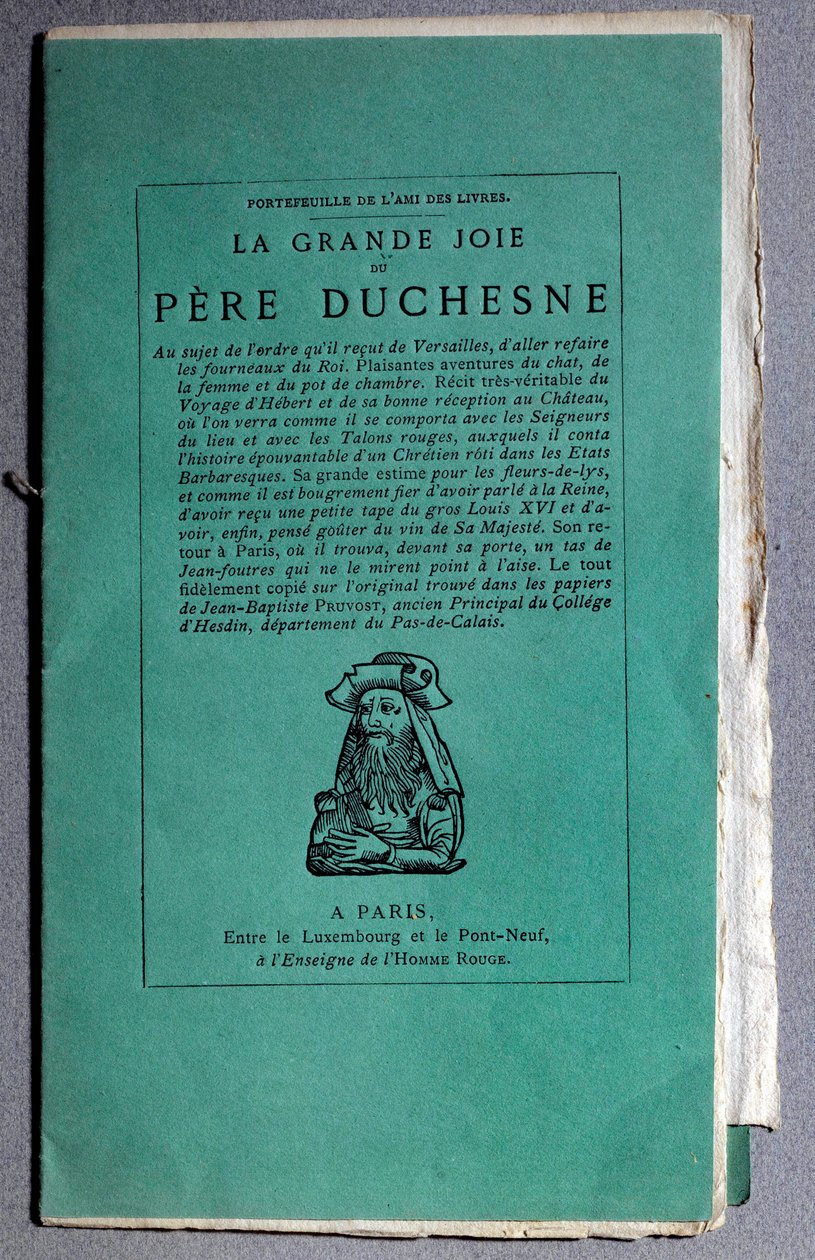 Rewolucja Francuska: okładka „La grande joie du Pere Duchesne” około 1790 r. Kolekcja prywatna autorstwa Unknown artist