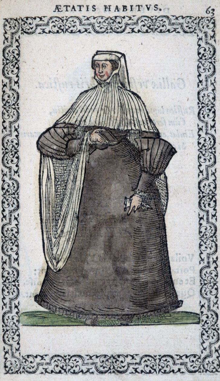 Francuzka w żałobie - w „Habits et éffigies” Jeana Sulperiusa autorstwa Unknown artist