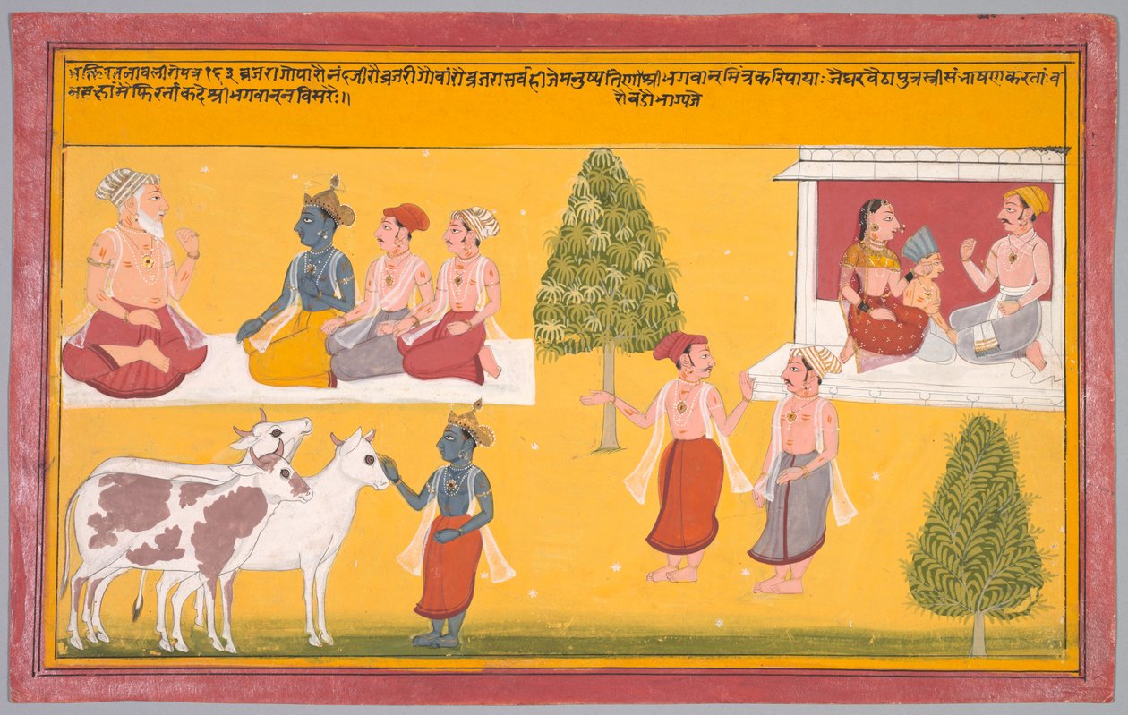 Przyjaciele Kryszny, Folio 163 od Bhakti Ratnavali z Wisznu Puri autorstwa Unknown artist