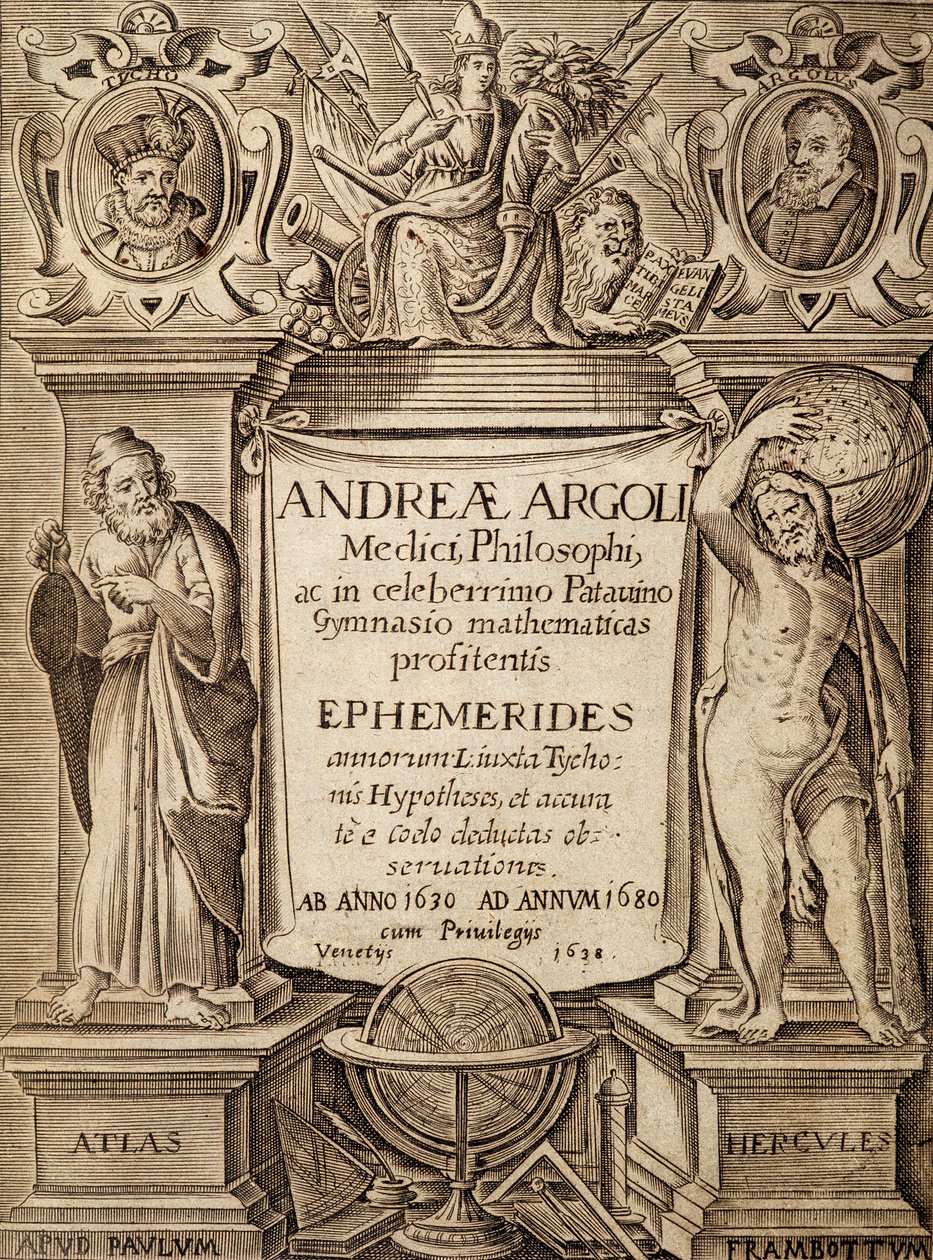 Frontyspicjum „Efemeryd” z Herkulesem i Atlasem autorstwa Andreasa Argoli autorstwa Unknown artist