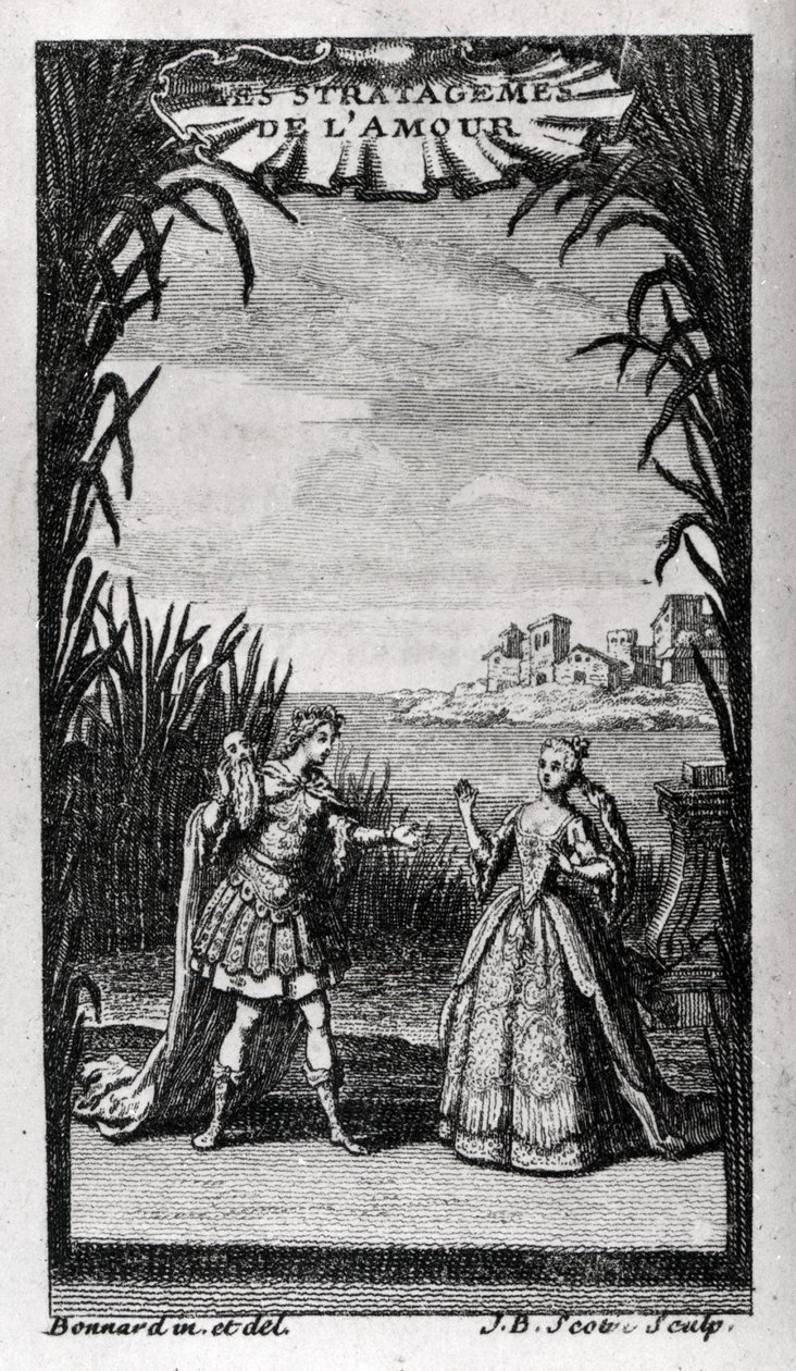 Frontyspis „Les Stratagemes de l’amour” Pierre-Charles (Pierre Charles) Roy librecist francais (1683-1764) dla baletu operowego lub baletu heroicznego Destouchesa Andre Cardinala (1672-1749). 1726. autorstwa Unknown artist
