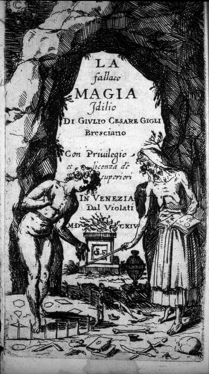 Frontyspicjum księgi przedstawiającej czarownice odprawiające magiczne rytuały autorstwa Unknown artist