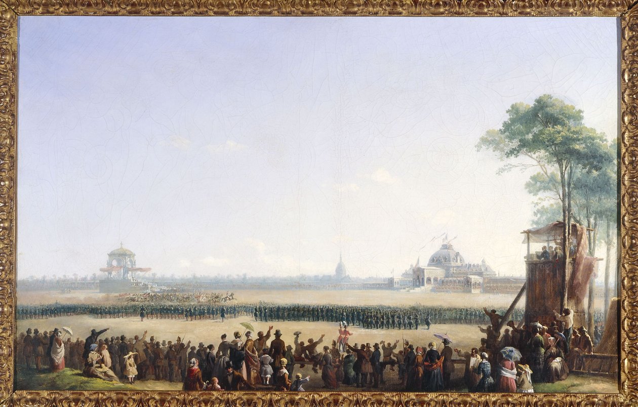 Uroczystość 10 maja 1852 r. na Polach Marsowych, rozdanie orłów i poświęcenie flag autorstwa Unknown artist