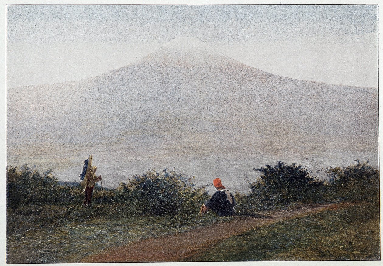 Fujiyama, wulkan Japonii - fotografia, koniec XIX wieku autorstwa Unknown artist