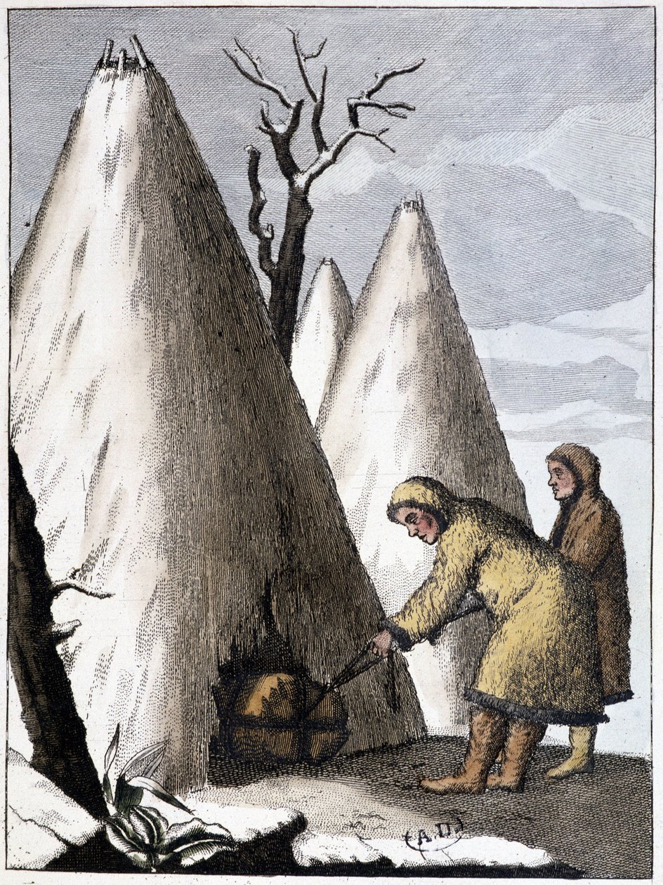 Pogrzeb Samojdów Azji (Mongolia), deb. 19 wiek autorstwa Unknown artist