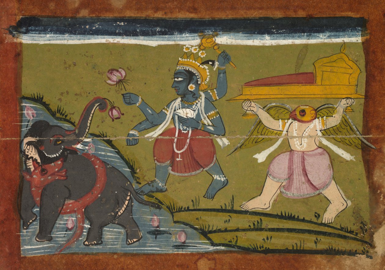 Gajendra Moksha: Zbawienie Króla Słoni autorstwa Unknown artist
