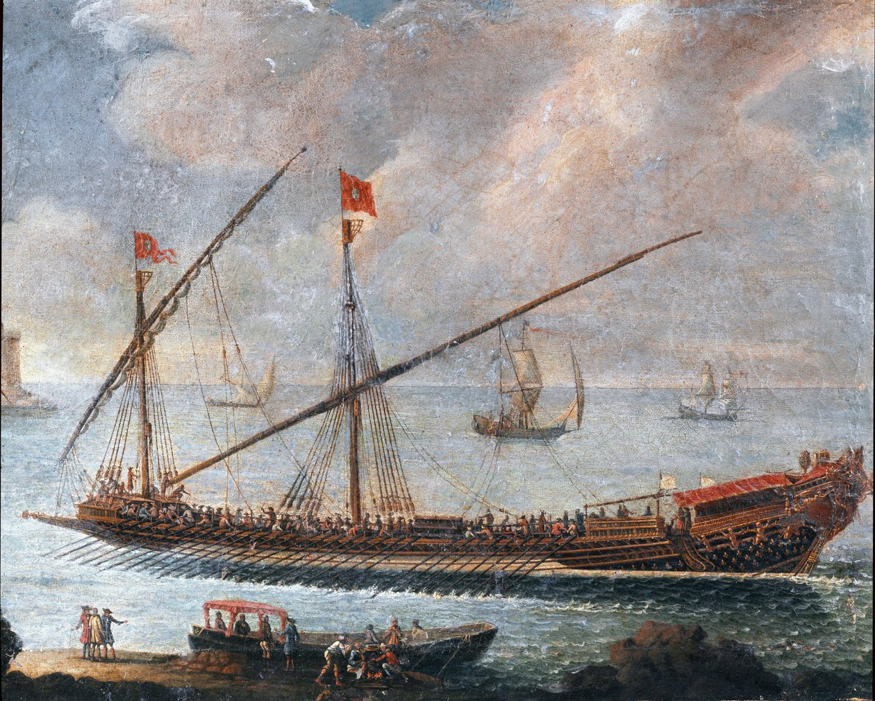 Galera opuszczająca port w Genui (obraz autorstwa Unknown artist