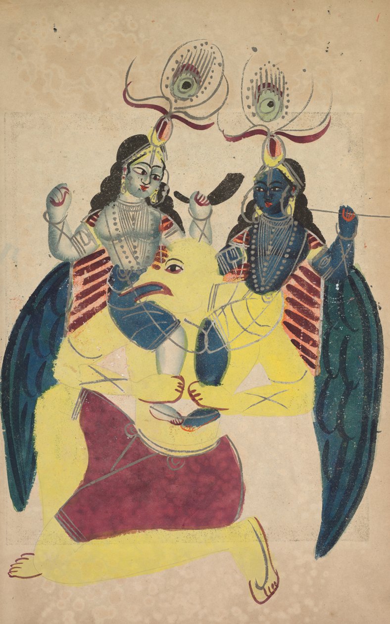 Garuda niosący Balaramę i Krisznę (verso) autorstwa Unknown artist