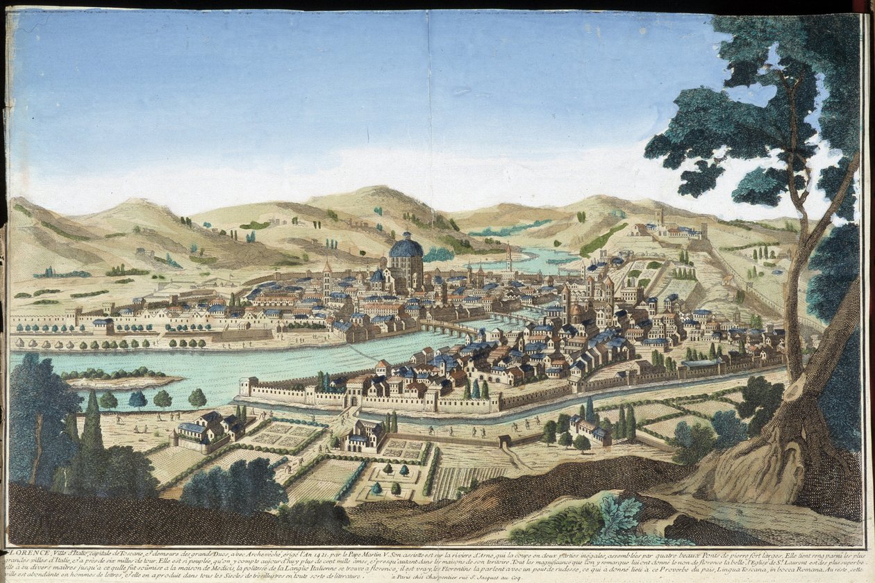 Widok ogólny Florencji - grawer autorstwa Unknown artist