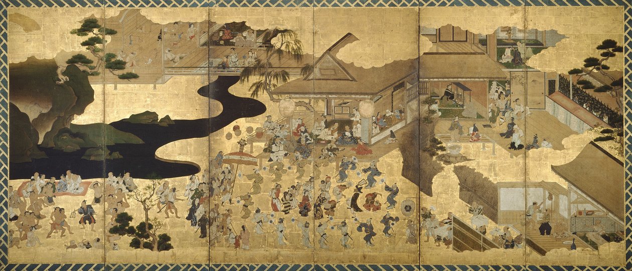 Sceny rodzajowe (Fūzoku byōbu) autorstwa Unknown artist