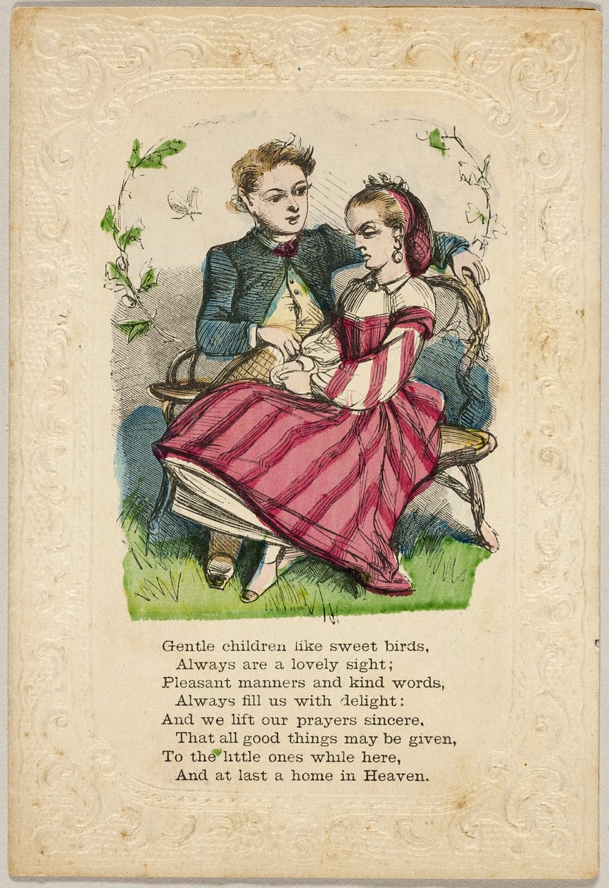 Delikatne dzieci jak słodkie ptaki (walentynka) autorstwa Unknown artist