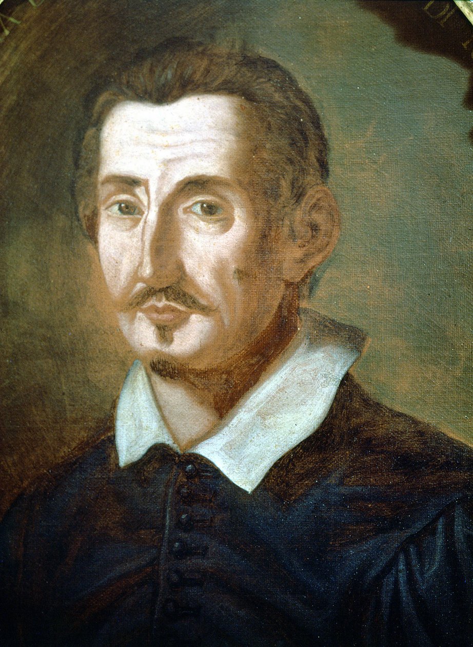 Gerolamo (Girolamo) Frescobaldi (1583-1643). Anonimowe malowanie. Konserwatorium w Neapolu autorstwa Unknown artist