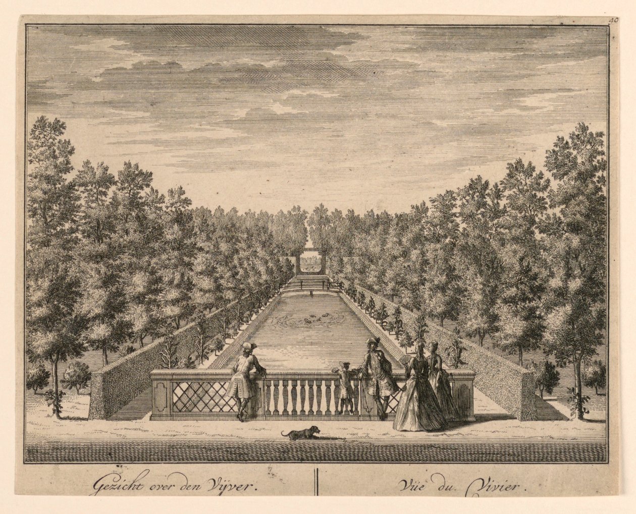 Widok na staw; Vue du Vivier autorstwa Unknown artist