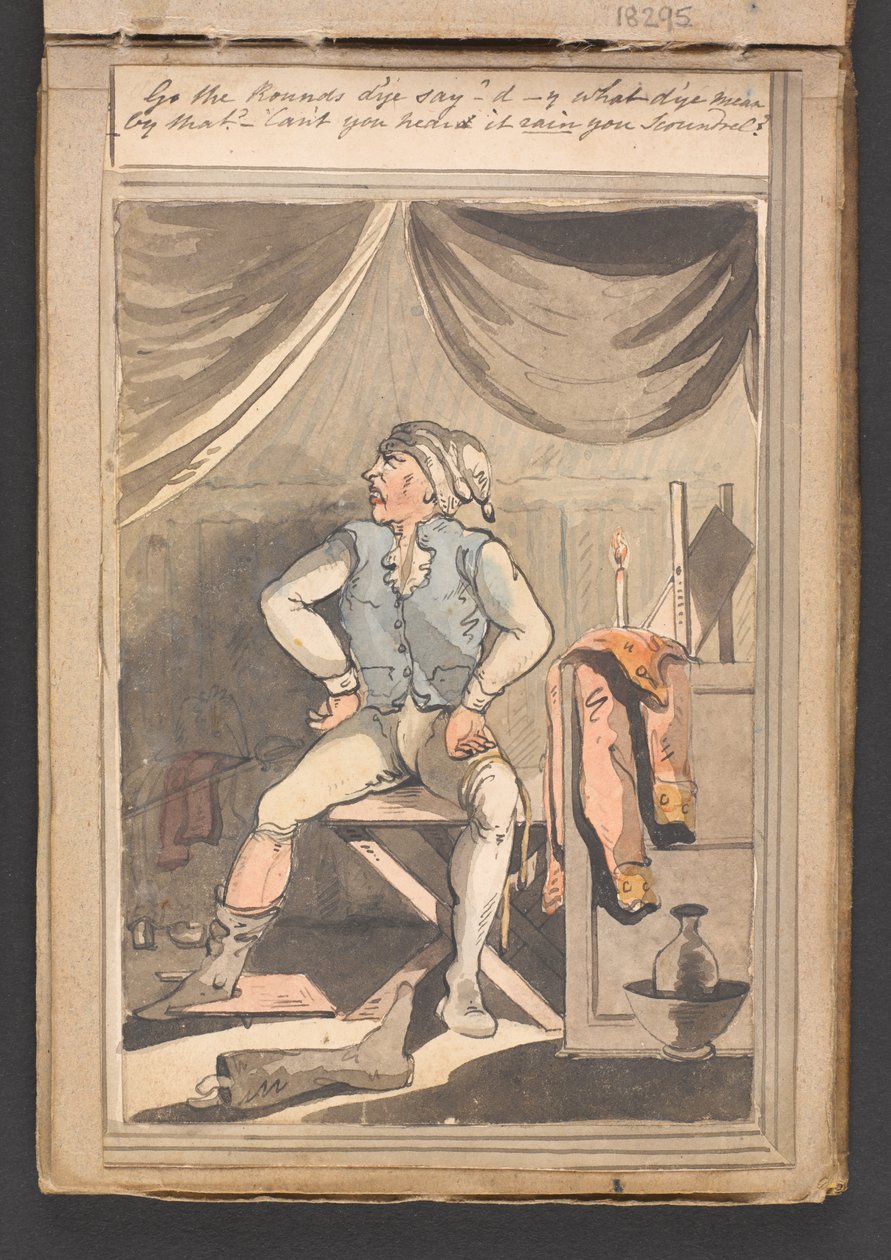 „Idziesz na rundy, mówisz? d-y, co przez to rozumiesz? - Nie słyszysz, jak pada, łajdaku? autorstwa Unknown artist
