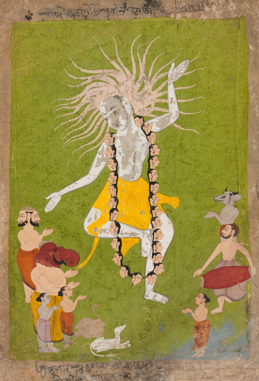 Bóg Shiva w swoim okrutnym aspekcie jako taniec Mahakala autorstwa Unknown artist